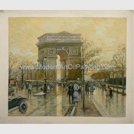 50x60cm Arc de Triomphe alte Straßen-Ölgemälde Ölgemälde-Malleinwand-Paris