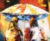 Gestaltetes Paletten-Messer-Ölgemälde auf Segeltuch, Zusammenfassung Art Paintings Umbrella Girls