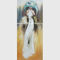 Weißes Kleid Segeltuch-modernes Art Oil Painting Lady Ins bedeckt mit dünner Plastikschicht